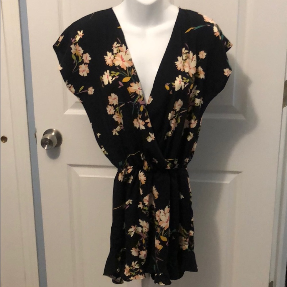 Honey Punch Black Floral Dress